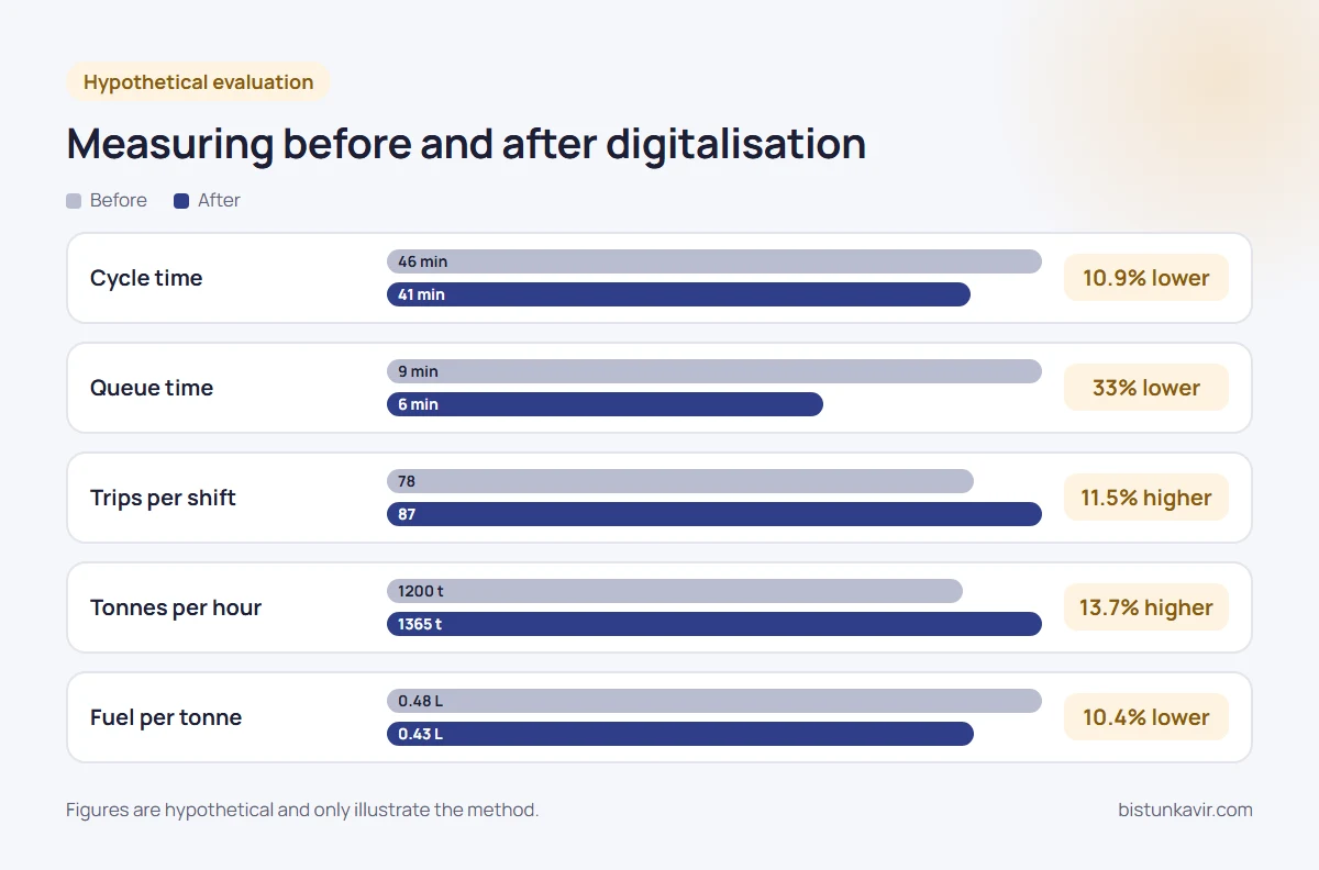 Measuring before and after digitalisation